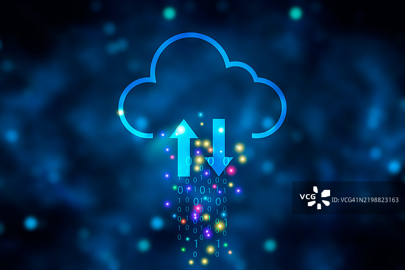 3D技术插图：与印刷电路板集成的指纹扫描仪，释放二进制代码。图片素材