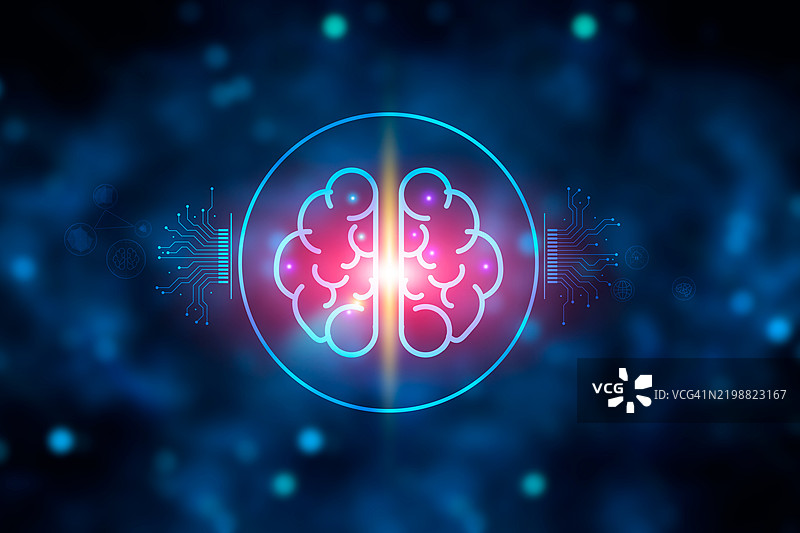 创新。与未来灯具技术和科学与传播概念灵感相结合的新概念创意。图片素材