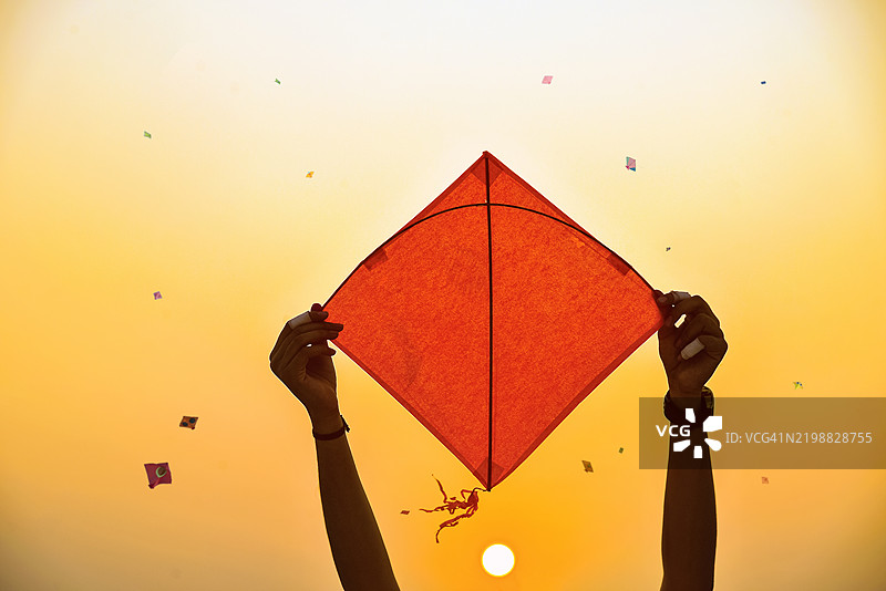 马卡尔·桑克兰提节 - 印度的风筝节图片素材