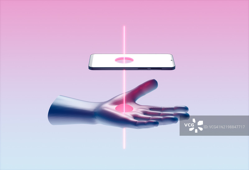 手与智能手机的连接图片素材