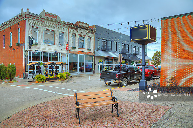 街角的长椅图片素材