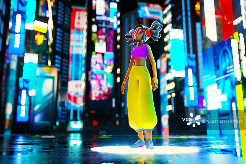 城市中的元宇宙头像图片素材