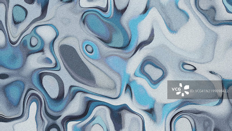 蓝色和灰色调的抽象旋转流体图案。一个动态的抽象图案，具有流动的旋转形状，色调为蓝色、灰色和白色。现代艺术质感，适合用作背景和创意设计。图片素材