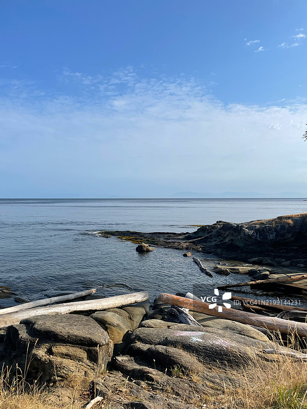 美丽的海景与天空，梅恩岛，不列颠哥伦比亚省，加拿大图片素材