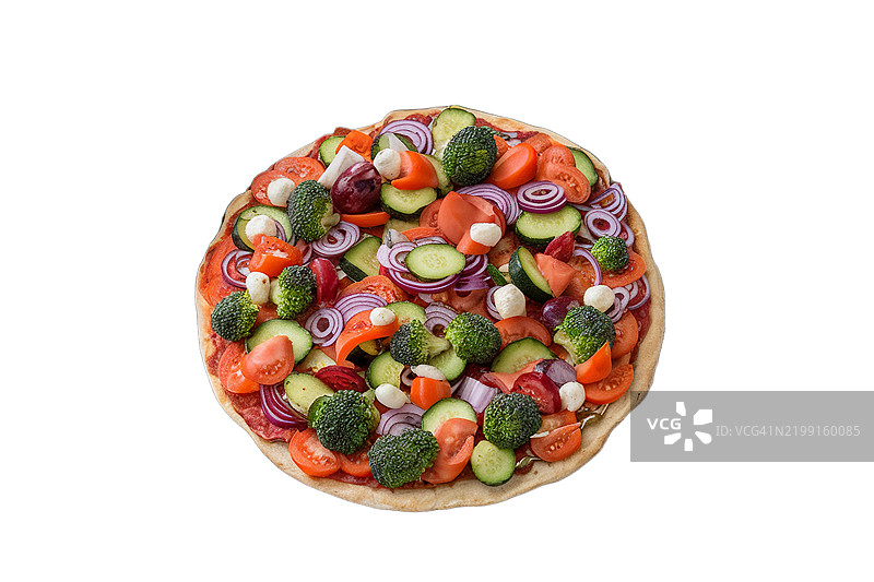 制作健康蔬菜比萨的食材图片素材