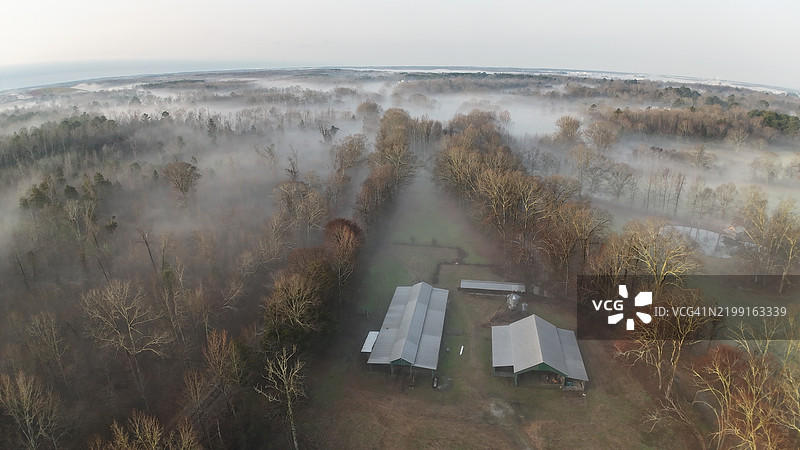 田纳西州麦迪逊县的高角度土地与天空的景观图片素材