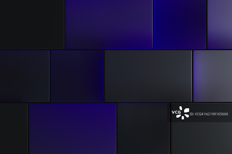 深色抽象几何背景，带有渐变紫色方块图片素材