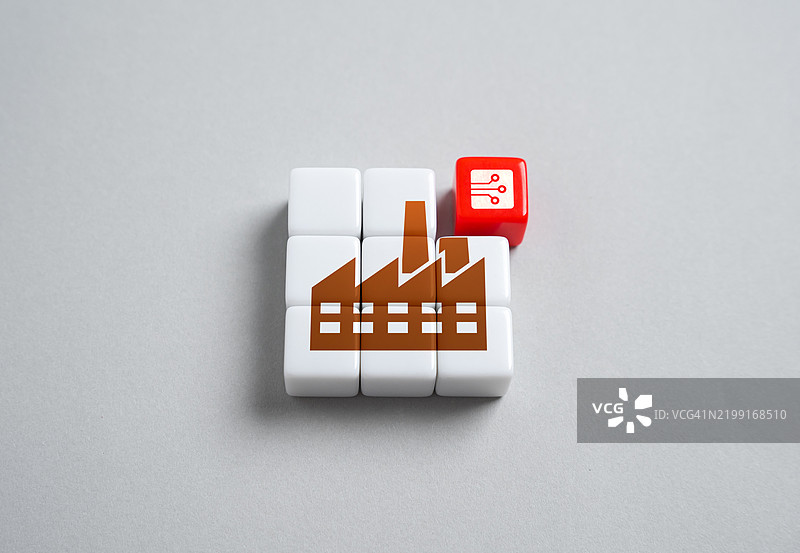 工业厂房依赖半导体组件和高科技解决方案 设备和备件 生产自动化 制裁和禁运 人工智能图片素材