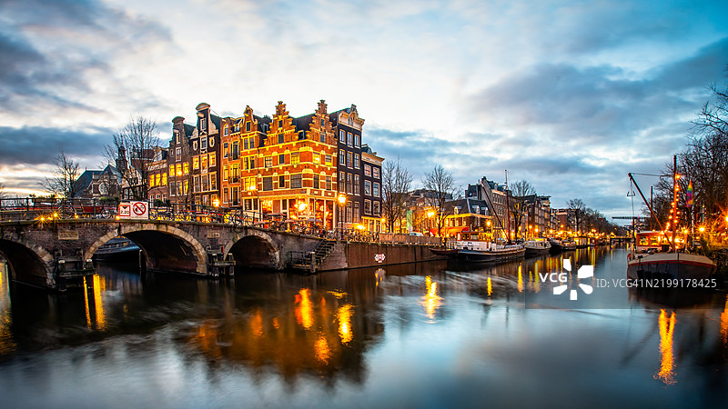 普林森格拉赫-布劳威尔斯格拉赫运河交汇处图片素材