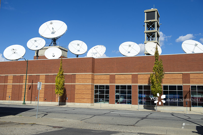 美国斯波坎的卫星天线图片素材