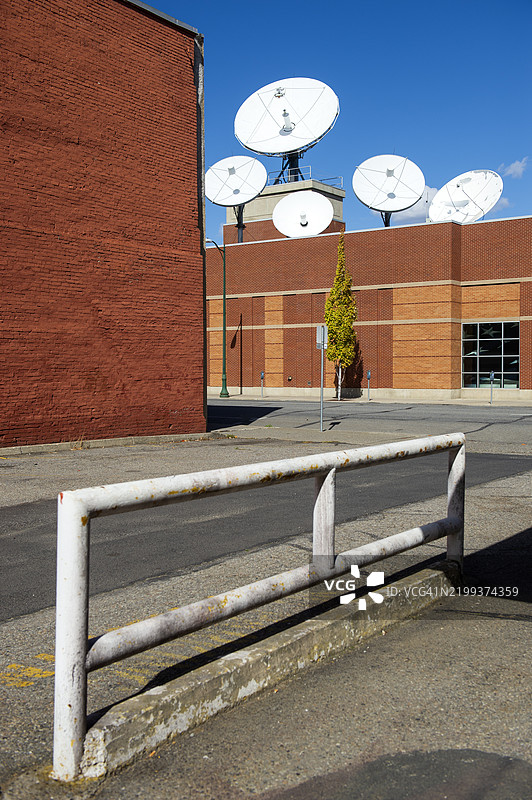 美国斯波坎的卫星天线图片素材
