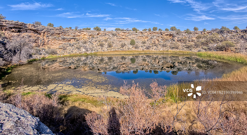 蒙特祖玛井的特写，蒙特祖玛城堡国家纪念碑，亚利桑那州，美国图片素材