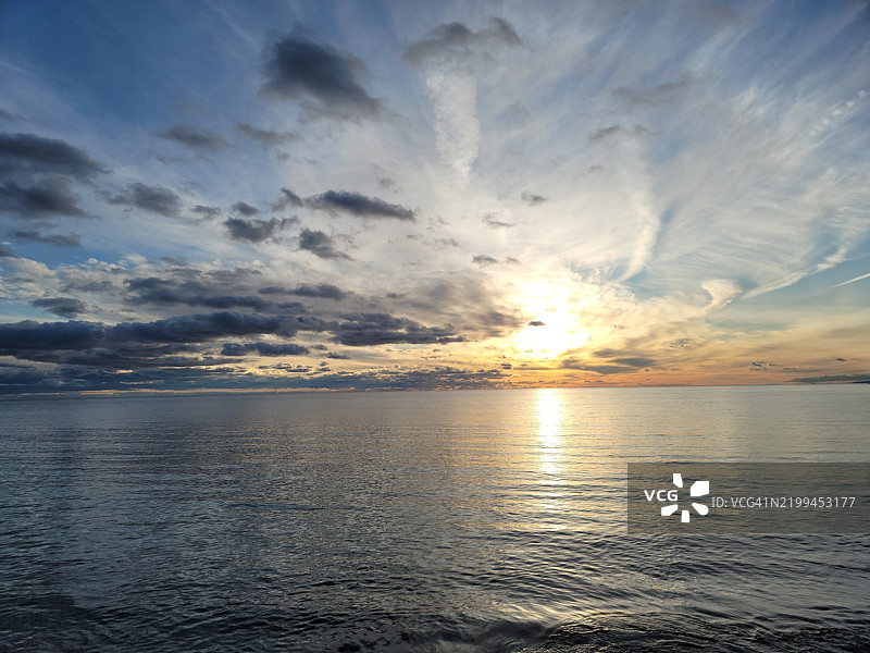 日落时分的海景图片素材