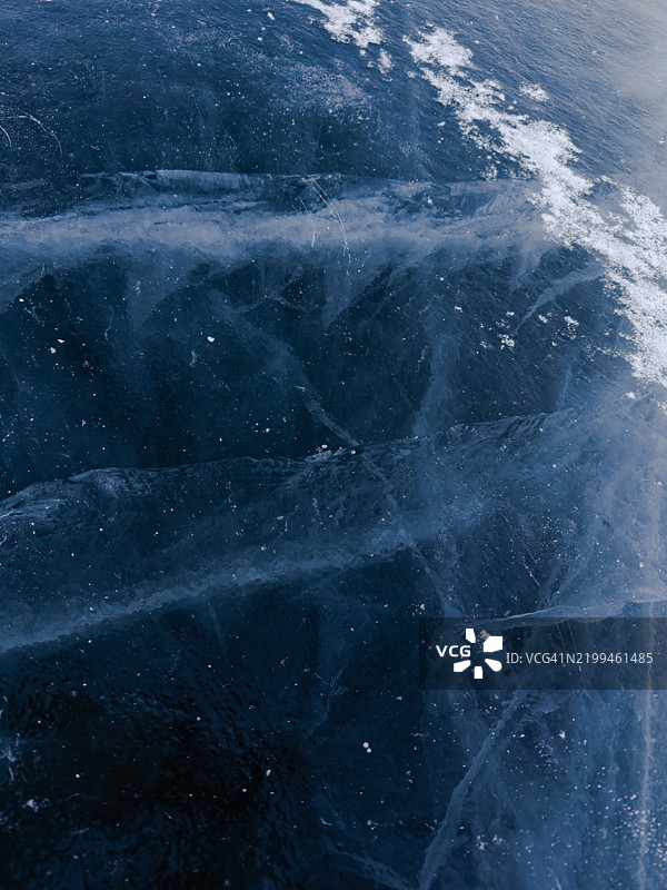 湖面上厚厚的冰层图片素材