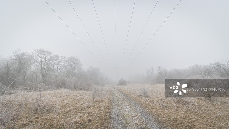 德国巴伐利亚州格尔斯托芬的晴朗天空下的田野美景图片素材