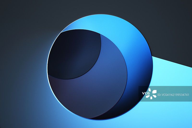 蓝色和黑色圆形元素的抽象几何设计图片素材