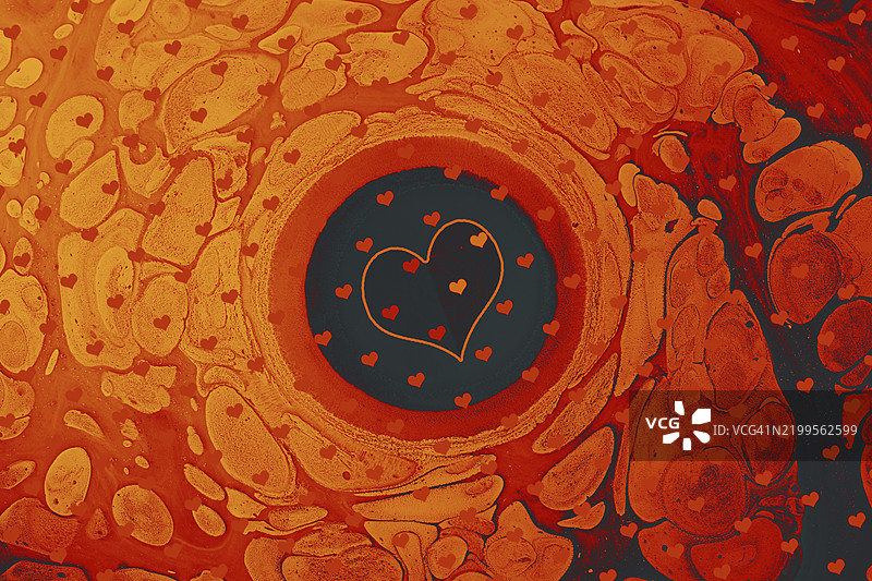 优雅的装饰性心形图案设计，适用于面料、墙纸、礼品纸、横幅、封面、海报、演示文稿、杂志和宣传册图片素材