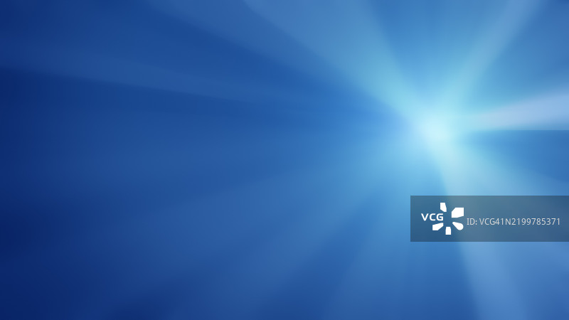 柔和而生动的蓝色渐变背景，伴随耀眼的光线。图片素材