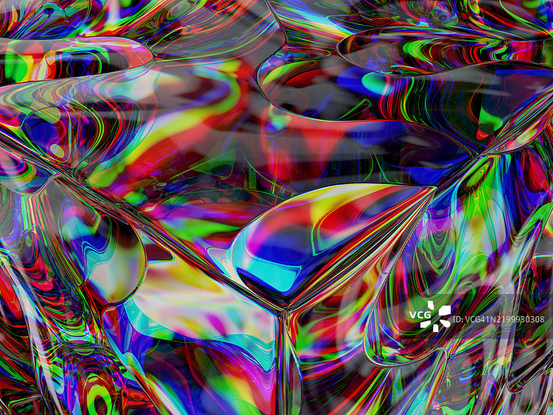 丰富色彩光谱的复杂棱镜图案玻璃图片素材