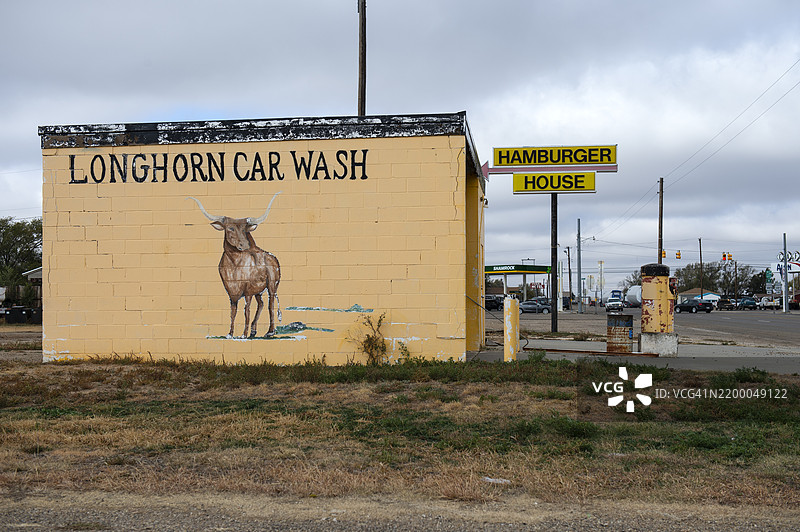 德克萨斯州维加的洗车场图片素材