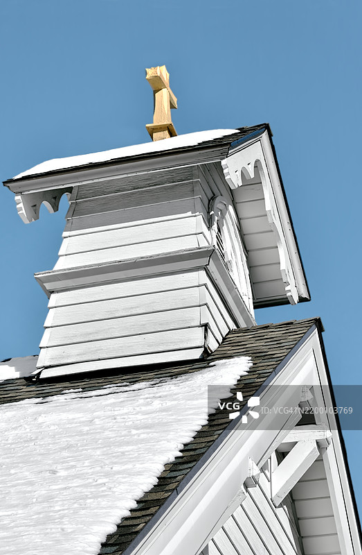 教堂十字架和尖塔图片素材