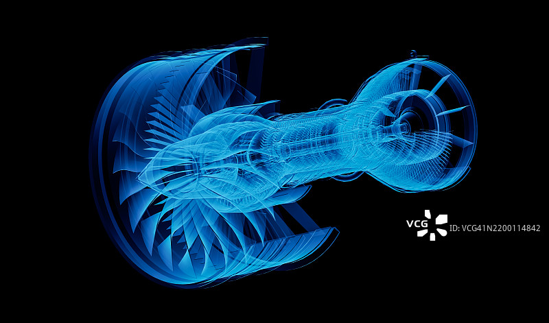 飞机发动机的X光片图片素材