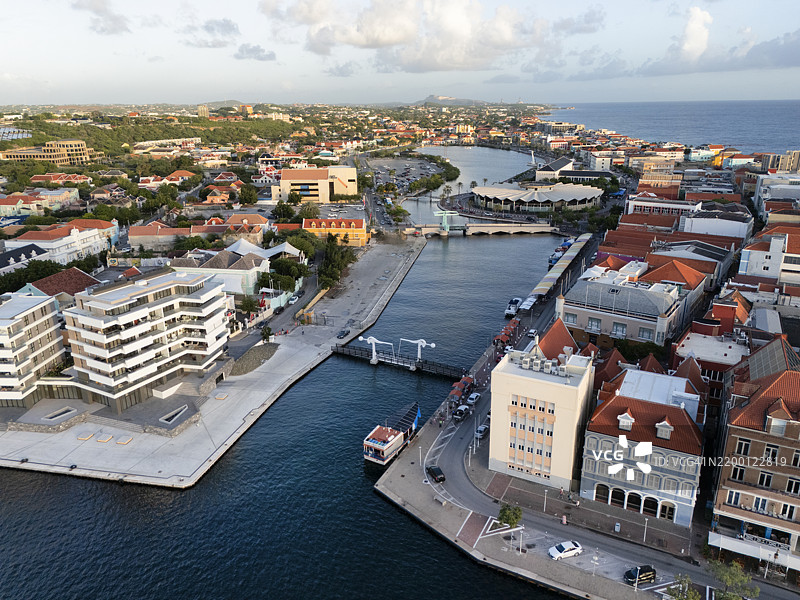 库拉索岛威廉斯塔德的鸟瞰图，加勒比海图片素材