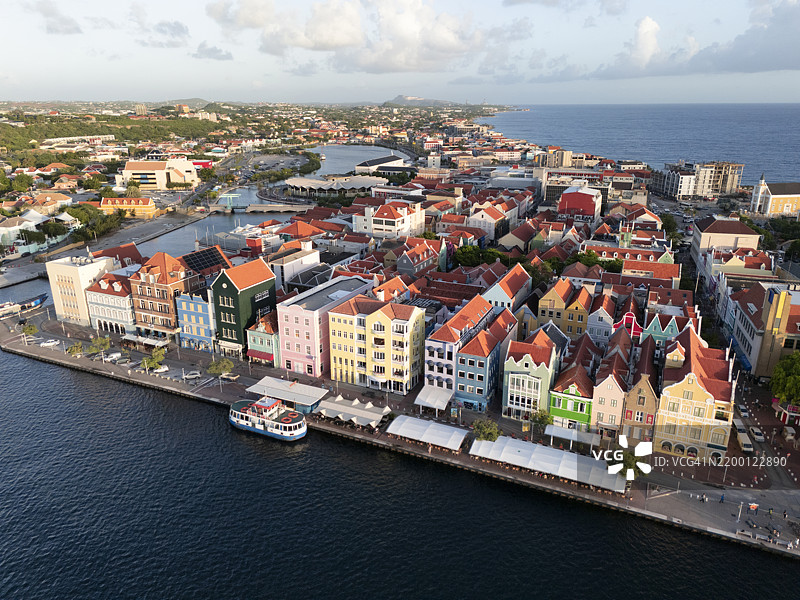 库拉索岛威廉斯塔德的鸟瞰图，加勒比海图片素材