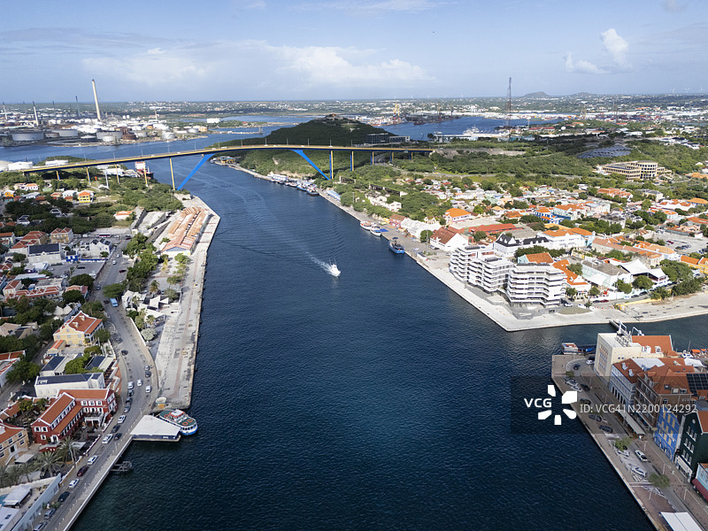 库拉索岛威廉斯塔德的鸟瞰图，加勒比海图片素材