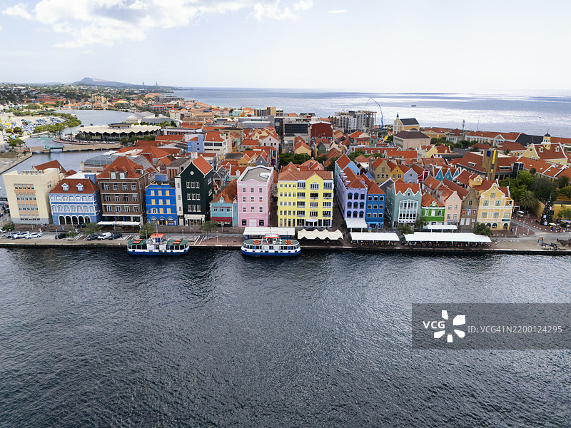 库拉索岛威廉斯塔德的鸟瞰图，加勒比海图片素材