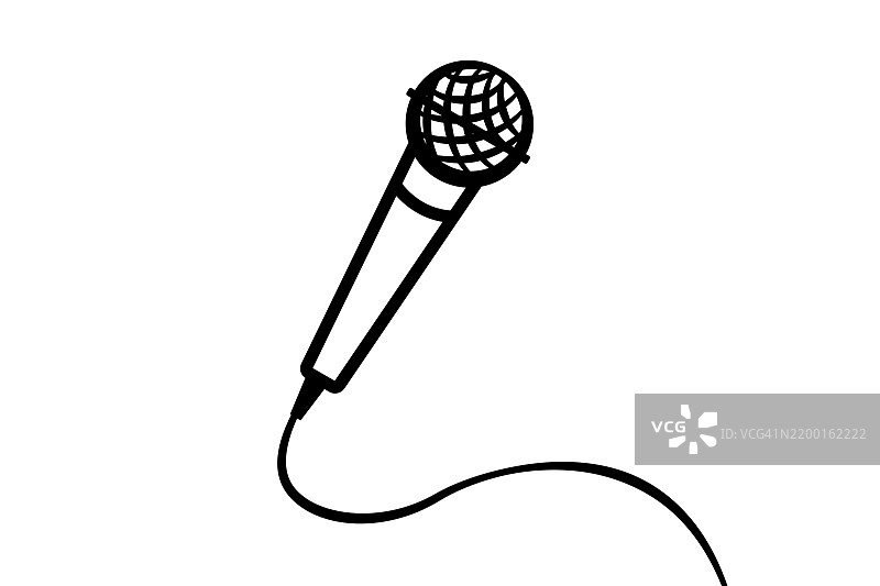 白色背景上的麦克风插图图片素材