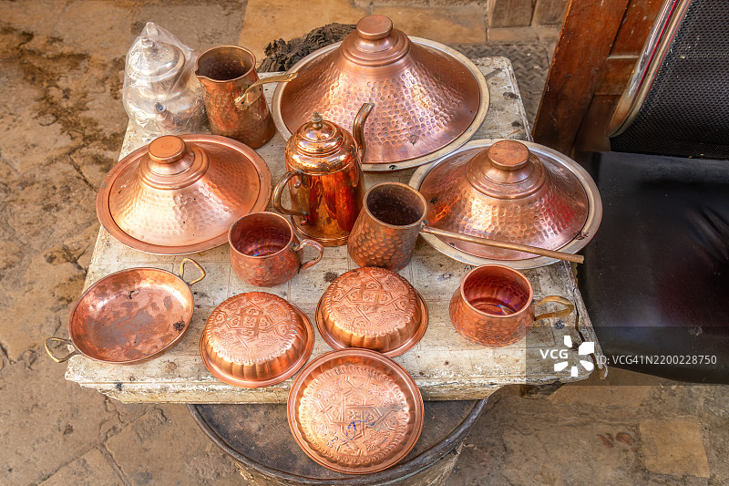 摩洛哥非斯的铜锅图片素材