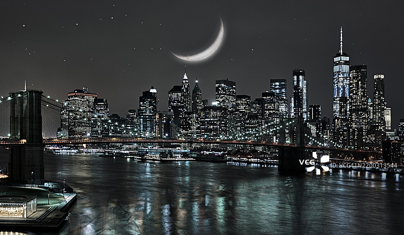 曼哈顿之夜图片素材