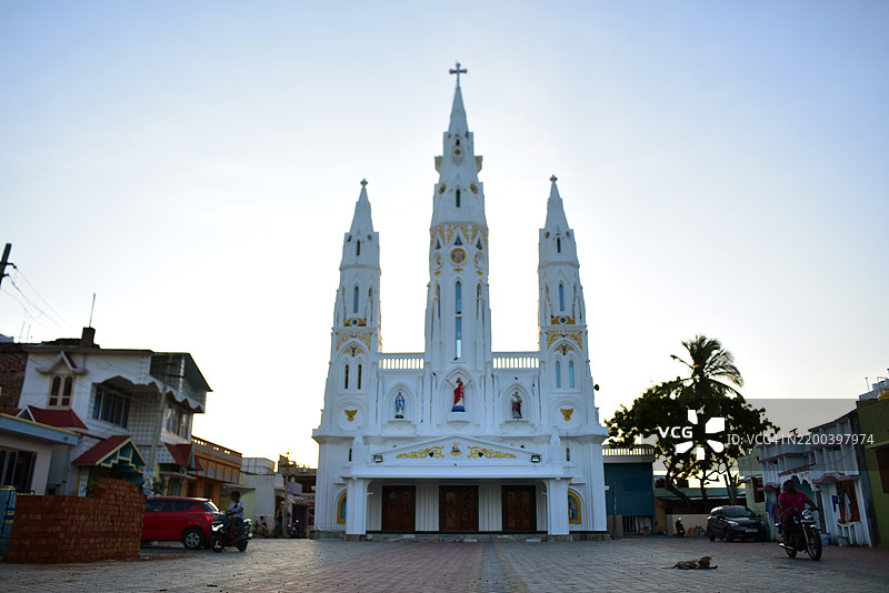 坎亚库马里蒂鲁瓦鲁瓦尔雕像和维韦卡南达岩石纪念碑图片素材