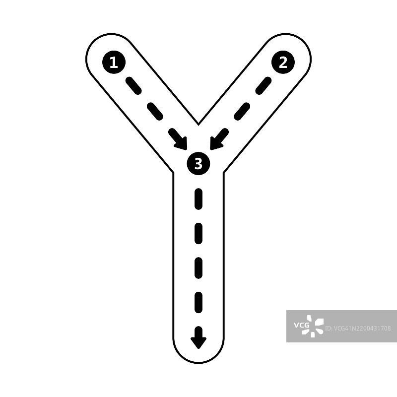 大写字母Y的描摹，适合幼儿园和学前班孩子的书写练习活动的虚线元素。图片素材