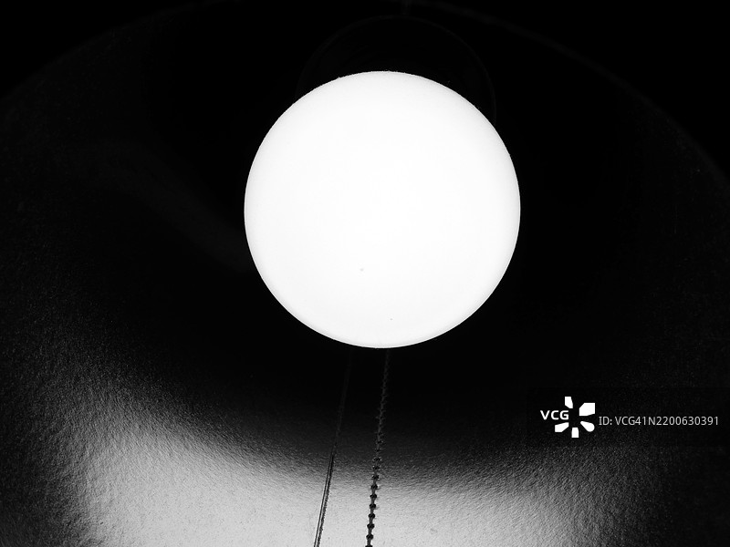 灯罩内的灯泡特写图片素材
