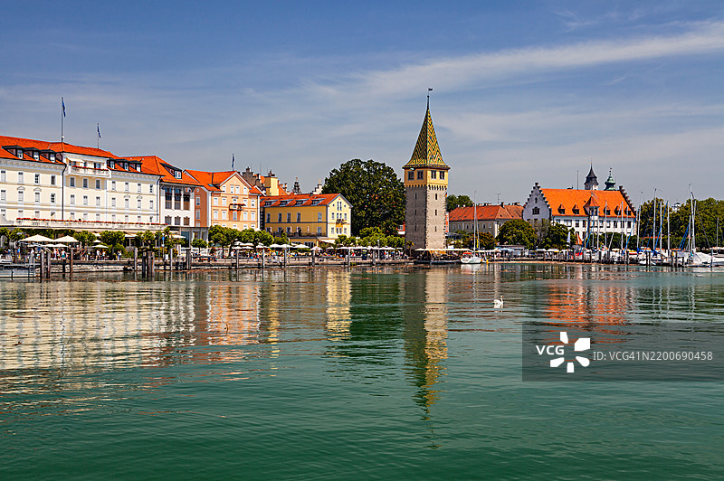 德国博登湖上的林道老城图片素材