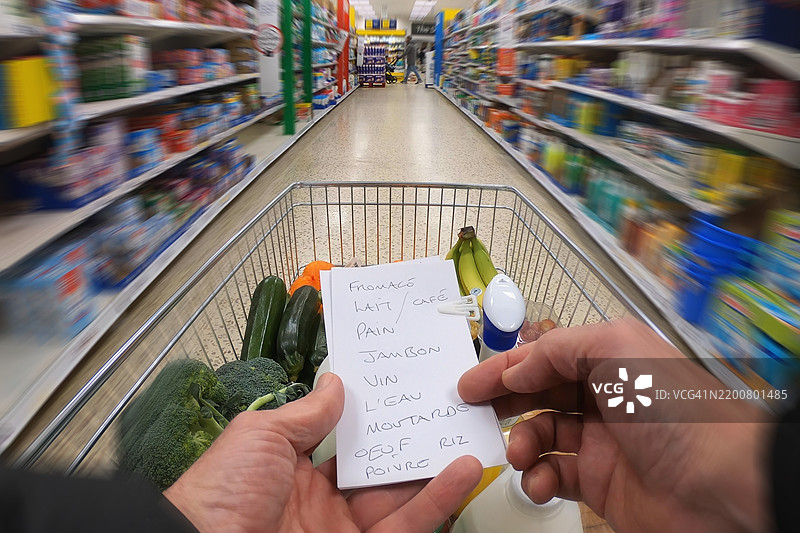 购物清单（法语）图片素材