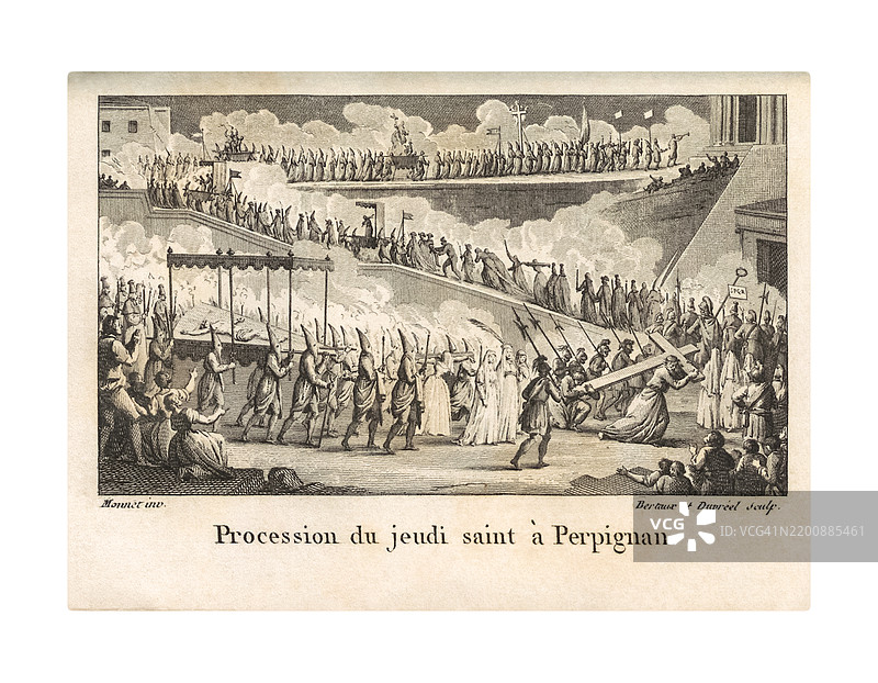 佩皮尼昂的圣周四游行图片素材