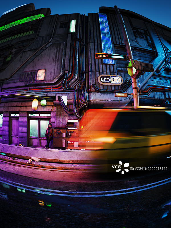 赛博朋克街景图片素材