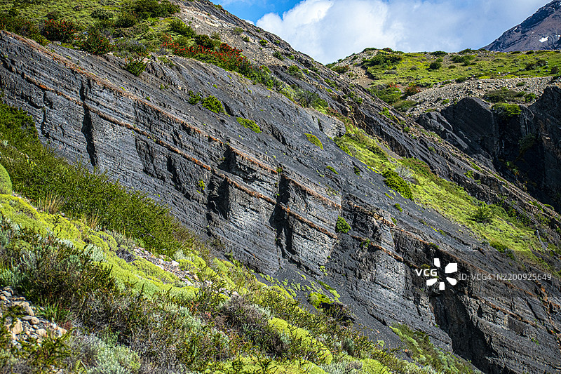 洛基山脉和山谷。风景。智利巴塔哥尼亚的托雷斯德尔潘恩国家公园。图片素材