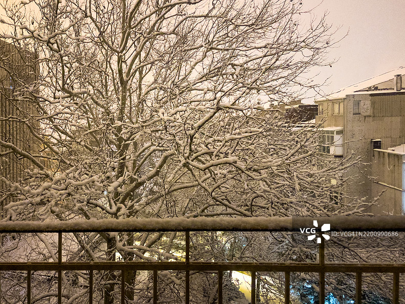 伊斯坦布尔塔克西姆地区的雪。图片素材