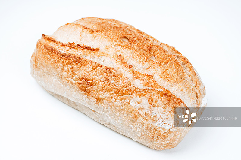 面包在白色背景下的烘焙店展示图片素材