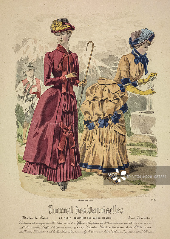 19世纪时尚插图中的优雅女士图片素材