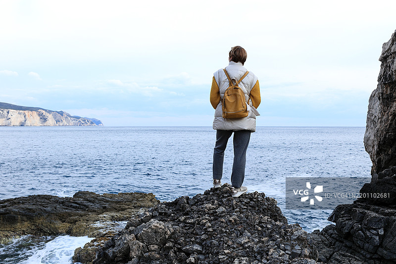 希腊岛屿上的冬天，孤独，独处图片素材