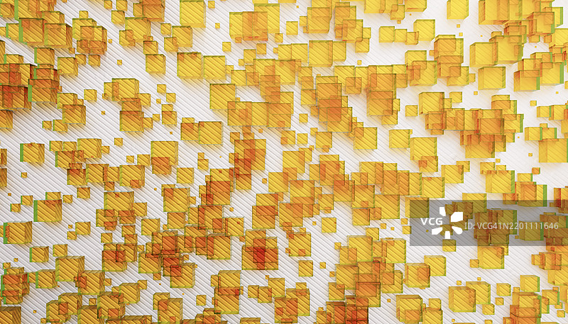 色彩斑斓的几何立方体的抽象3D渲染图图片素材