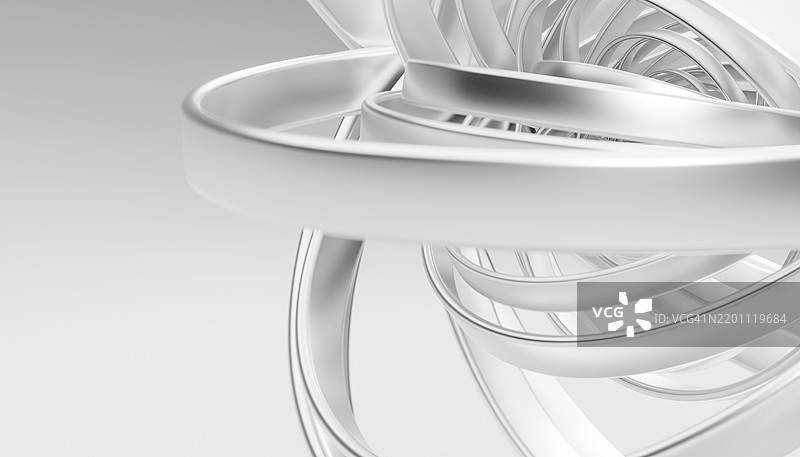 动态优雅设计的白色环形抽象3D渲染图图片素材