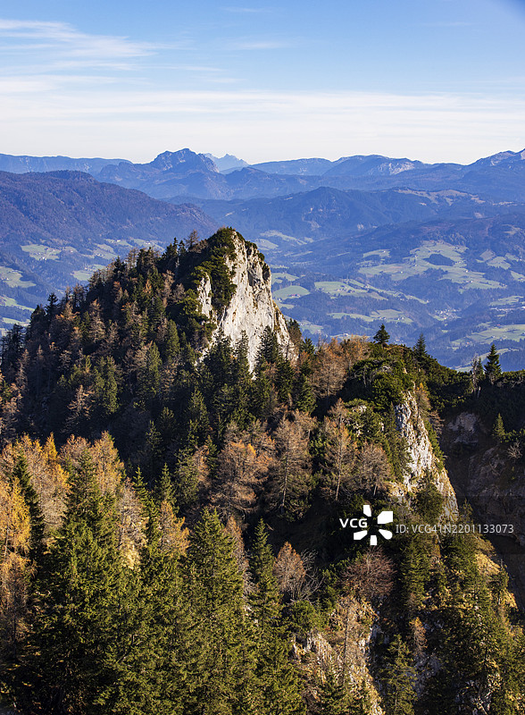 从施瓦策山俯瞰格希尔万德和拉梅塔尔，戈林，奥斯特霍恩山脉，萨尔茨堡省，奥地利，欧洲图片素材