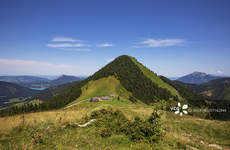 奥伯维萨尔姆与法伊斯特瑙尔沙夫山，奥斯特霍恩山脉，萨尔茨卡默古特，萨尔茨堡省，奥地利，欧洲图片素材
