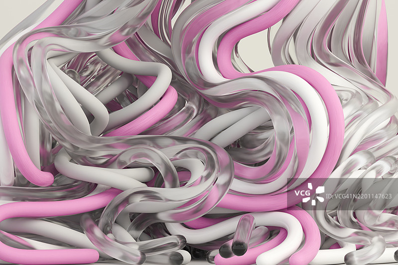 缠绕的彩色和透明电线图片素材